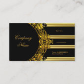 Gouden Elegante Zwarte Glamoureuze Mode Visitekaartje (Voorkant)