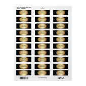 gouden, elegante, zwarte, retouradreslabels etiket (Full Sheet)