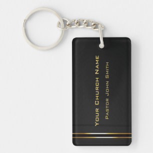 Gouden Elegantie2 Kerk Pastors Klasse Sleutelhanger