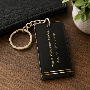 Gouden Elegantie2 Kerk Pastors Klasse Sleutelhanger