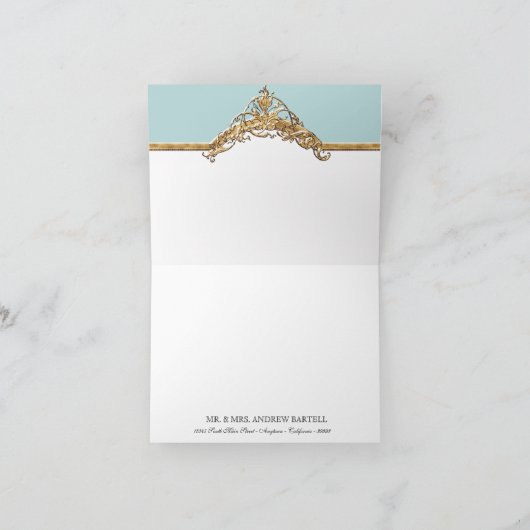 Gouden Elegantie 2 van de avondkleding, dankt u Bedankkaart (Binnen)