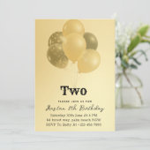 "Gouden Elegantie: 2e Verjaardagsfeest" Kaart (Staand voorkant)