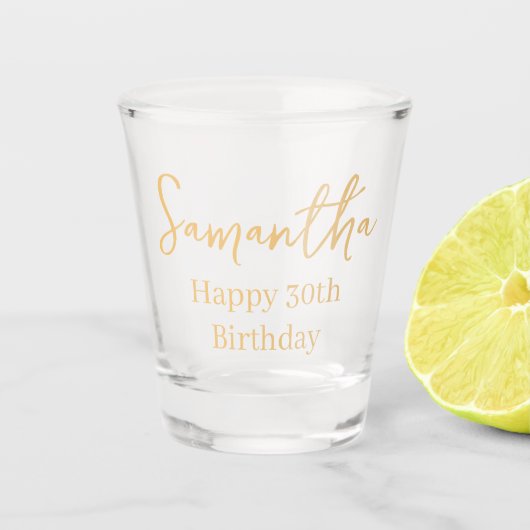 Gouden Elegantie 30ste verjaardag Shot Glas (Voorkant)