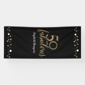 "Gouden Elegantie: 50 & Fabulous Gepersonaliseerde Spandoek (Horizontaal)
