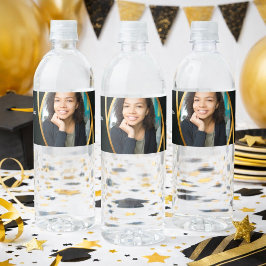 Gouden Elegantie Afstudeerfoto Klasse Waterfles Etiket
