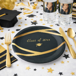 Gouden Elegantie Afstudeerklas Papieren Bordje