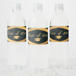 Gouden Elegantie Afstudeerklas Waterfles Etiket