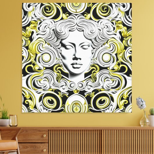 Gouden Elegantie: Ayana Canvas Afdruk (Insitu (Woonkamer))