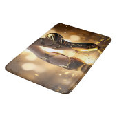 Gouden Elegantie: Ballerina Schoenen op Gold Bokeh Badmat (Gekanteld)