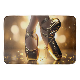 Gouden Elegantie: Ballerina Schoenen op Gold Bokeh Badmat