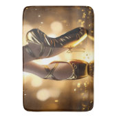 Gouden Elegantie: Ballerina Schoenen op Gold Bokeh Badmat (Voorkant Verticaal)