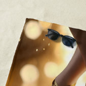 Gouden Elegantie: Ballerina Schoenen op Gold Bokeh Strandlaken (In situ)