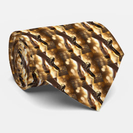 Gouden Elegantie: Ballerina Schoenen op Gold Bokeh Stropdas