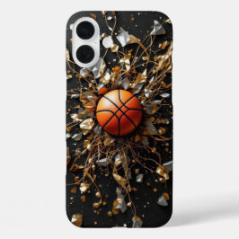 Gouden Elegantie Basketbal iPhone 16 Plus Hoesje