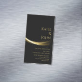 Gouden Elegantie-Bruiloft Bewaar onze Datum Magnetisch Visitekaartje (Voorbeeld)