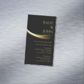 Gouden Elegantie-Bruiloft Bewaar onze Datum Magnetisch Visitekaartje (Voorbeeld)