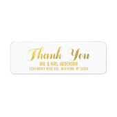 Gouden Elegantie Bruiloft Dank u Etiket (Voorkant)