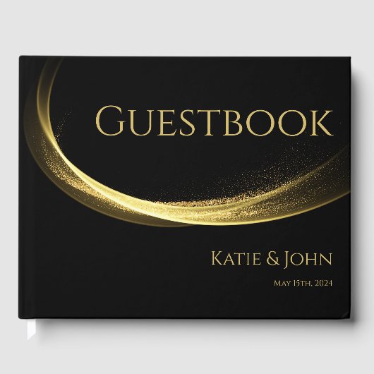 Gouden Elegantie-Bruiloft- Gastenboek (Voorkant)