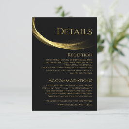Gouden Elegantie-Bruiloft- Informatiekaartje
