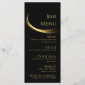 Gouden Elegantie-Bruiloft Menu- Menu (Achterkant)