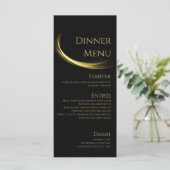 Gouden Elegantie-Bruiloft Menu- Menu (Staand voorkant)