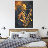Gouden Elegantie Canvas Afdruk (Insitu (Slaapkamer))