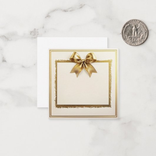 Gouden Elegantie Frame Notitiekaartje (Voorkant / Achterkant in situ)