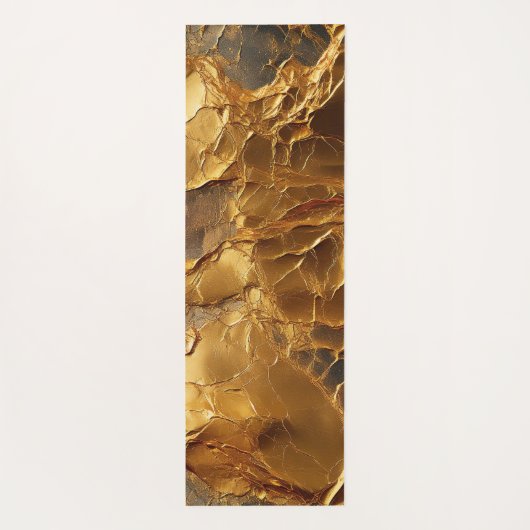 Gouden Elegantie Getextureerd Marmer Yogamat (Achterkant)