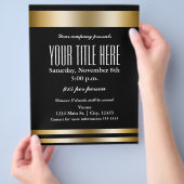 Gouden Elegantie Glamour Evenement Flyer Poster (Hand)