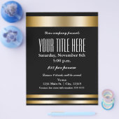 Gouden Elegantie Glamour Evenement Flyer Poster (Enkel)