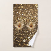 Gouden Elegantie: Gouden Hibiscus Shimmer Bad Handdoek (Handdoek)