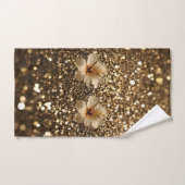 Gouden Elegantie: Gouden Hibiscus Shimmer Bad Handdoek (Handdoek)