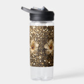 Gouden Elegantie: Gouden Hibiscus Shimmer Waterfles (Rechts)