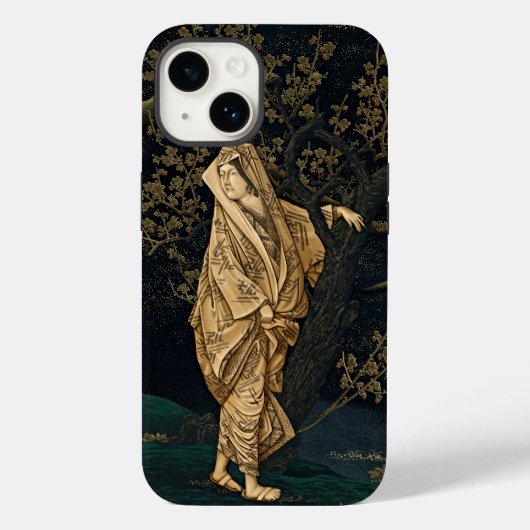 Gouden Elegantie: Japanse Vrouw in Gouden Robe Case-Mate iPhone Case (Achterkant)