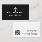 Gouden Elegantie Kerkpastor Christelijk Kruis Visitekaartje (Voorkant / Achterkant)