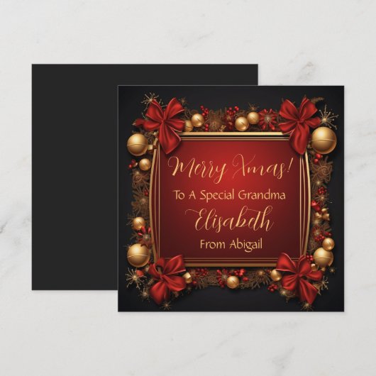 Gouden Elegantie Kerst Kaart (Voorkant / Achterkant)