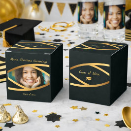 Gouden Elegantie Klas Van Foto Afstuderen Bedankdoosjes