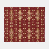 Gouden Elegantie: Klassiek Oosters Patroon. Fleece Deken (Voorkant (Horizontaal))