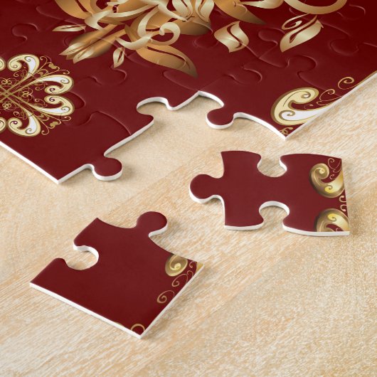 Gouden Elegantie: Klassiek Oosters Patroon. Legpuzzel (Zijkant)