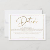 Gouden elegantie lijst script chique details bruil kaart (Voorkant)
