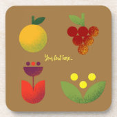 Gouden Elegantie Moderne Bloemen Fruit Bier Onderzetter (Voorkant)