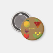 Gouden Elegantie Moderne Bloemen Fruit Magneet (Voorkant / Achterkant)