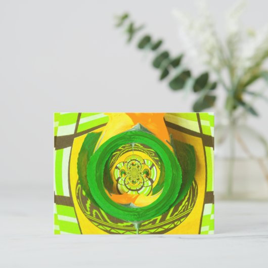 Gouden Elegantie: Mooie Afrikaanse Gele Roos Kunst Briefkaart (Staand voorkant)