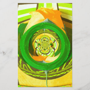 Gouden Elegantie: Mooie Afrikaanse Gele Roos Kunst Briefpapier