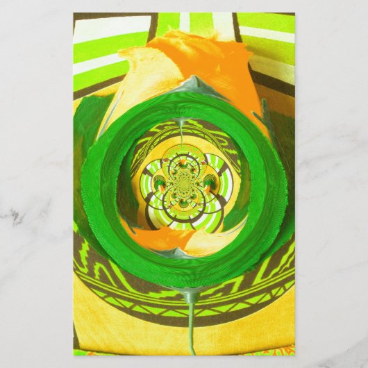 Gouden Elegantie: Mooie Afrikaanse Gele Roos Kunst Briefpapier (Voorkant)