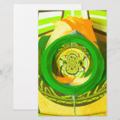 Gouden Elegantie: Mooie Afrikaanse Gele Roos Kunst Briefpapier (Voorkant / Achterkant)