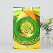 Gouden Elegantie: Mooie Afrikaanse Gele Roos Kunst Briefpapier (Staand voorkant)