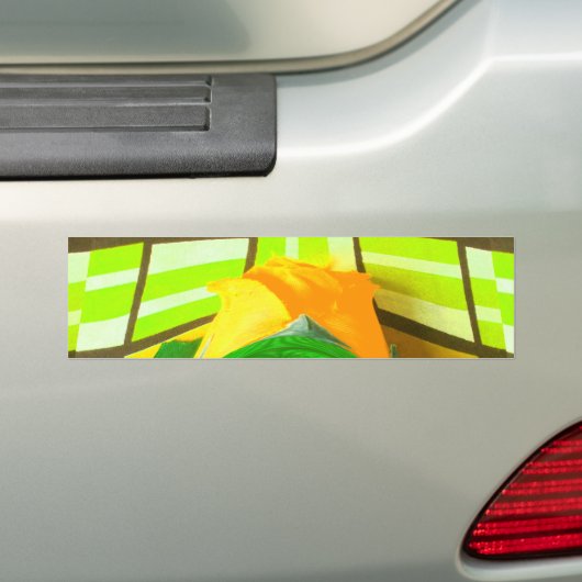 Gouden Elegantie: Mooie Afrikaanse Gele Roos Kunst Bumpersticker (Op auto)