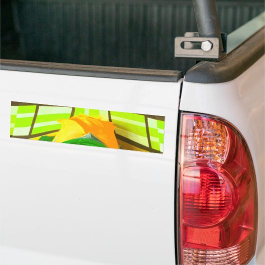 Gouden Elegantie: Mooie Afrikaanse Gele Roos Kunst Bumpersticker (Op Truck)