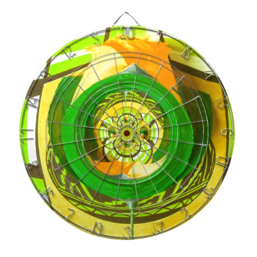 Gouden Elegantie: Mooie Afrikaanse Gele Roos Kunst Dartbord (Voorkant)